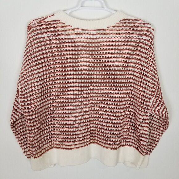 Old Navy Women' Plus Slouchy Popcorn Knit Dolman Sleeves Sweater Sz 2X Red White - Picture 2 of 6